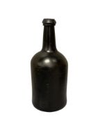 ANTIQUE BLACK GLASS WINE BOTTLE APPLIED BOTTLE LIP