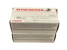 100 ROUNDS OF WINCHESTER .38 SPECIAL 130 GRAIN TARGET ROUNDS IN ORIGINAL BOXES
