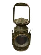 1955 C. EASTLAKE & SONS E&S BIRMINGHAM MOD MODEL RAILWAY BRITISH MILITARY LANTERN WITH RED SHADE