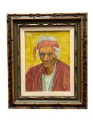 ORIGINAL OIL PAINTING ON CANVAS PORTRAIT OF ELDER NATIVE AMERICAN MAN