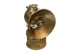 1930'S JUSTRITE MINERS MINING CARBIDE LAMP MADE FROM BRASS MADE IN ENGLAND