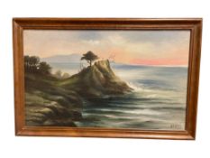 WILLIAM LEMOS (1861-1942) CALIFORNIA LISTED ARTIST ORIGINAL OIL ON CANVAS CULVERS POINT MONTEREY,...