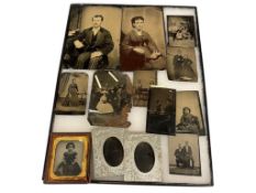 DAGUERREOTYPE / TIN TYPE PHOTOGRAPHS CIRCA 1940-1920 TOTAL OF 13