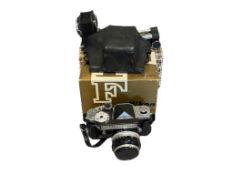 VINTAGE NIKON NIKKOR F SLR 35MM FILM CAMERA CIRCA 1959 WITH BELLOW ATTACHMENT