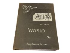 1911 CRAM'S UNRIVALED ATLAS OF THE WORLD NEW CENSUS EDITION PUBLISHED SAN FRANCISCO, CALIFORNIA