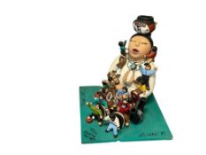 HOPI NATIVE AMERICAN HAND CRAFTED CLAY SCULPTURE TITLED 