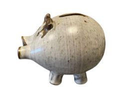 LOCAL POTTER JOHN AND SUSAN KARRASCH STUDIO POTTERS HIPPOPOTAMUS COIN BANK