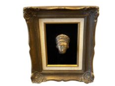 BOLIVIAN PRE-INKA BRONZE BOLA THROWING WEAPON MOUNTED TO FELT IN FRAME