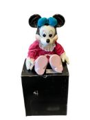 VINTAGE DISNEY MINNIE MOUSE CERAMIC AND TEXTILE SOFT BODY WIND-UP MUSICAL DOLL