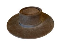 COMSTOCK CUSTOM HATTERS VIRGINA CITY, NEVADA GAMBLER 100% FUR FELT HAT SIZE 7 1/8 LONG OVAL