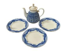 USSR SOVIET UNION LOMONOSOV IMPERIAL COBALT AND WHITE PORCELAIN FORGET ME NOT TEA POT