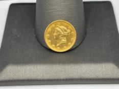1853 U.S. LIBERTY HEAD $1 GOLD COIN
