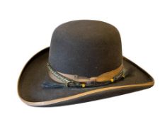 BEAVER BRAND HATS 5X FUR FELT COWBOY HAT SOLD BY OLD RED CARTER VIRGINA CITY, NEVADA SIZE 7 1/8