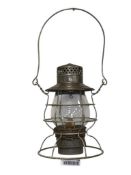 1920'S - 1930'S RAYO NO. 39 WB RAILROAD BRAKEMANS LANTERN WITH CLEAR GLASS GLOBE