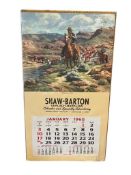 1965 SHAW-BARTON CALENDAR AND SPECIALTY ADVERTISING SALESMAN SAMPLE CALENDAR GERLACH-BARKLOW
