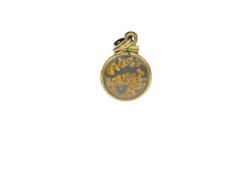GOLD NUGGETS IN ROUND GLASS VIAL PENDANT