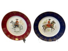 GLORIA WEST GERMANY FINE PORCELAIN PLATES WITH IMAGES OF NAPOLEONIC ERA SOLDIERS ON HORSEBACK