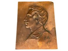 1902 BRONZE RELIEF PORTRAIT OF JULIUSZ SLOWACKI A POLISH ROMANTIC POET SIGNED 