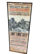 1969 GOLDEN SPIKE CENTENNIAL CELEBRATION SALT LAKE CITY RAILROAD POSTER