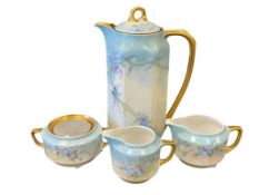 KPM ROYAL PORCELAIN FACTORY BERLIN, GERMANY ANTIQUE PORCELAIN CHOCOLATE POT SET