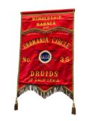 1938 GERMANIA CIRCLE NO. 35 UNITED ANCIENT ORDER OF DROIDS CLIFORNIA FRATERNITY BANNER