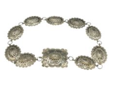 VINTAGE NAVAJO UNMARKED STERLING SILVER STAMPED CONCHO BELT