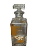 WORLD GLOBE GLASS DECORATIVE DECANTER WITH GOLD GRID AND CONTINENTS WITH STOPPER