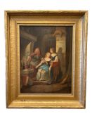 CIRCA 1800'S ORIGINAL OIL ON CANVAS EUROPEAN PAINTING ON CANVAS FRAME BY J.O. KRUMBHOLZ