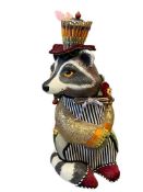 KATHERINE'S COLLECTION HANDRUFUS CRAFTED RACCOON COLLECTIBLE FIGURE