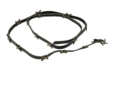 VINTAGE WESTERN STAR STERLING SILVER AND LEATHER BELT