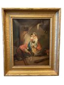 CIRCA 1800'S ORIGINAL OIL ON CANVAS EUROPEAN PAINTING ON CANVAS FRAME BY J.O. KRUMBHOLZ