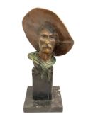 FREDERIC REMINGTON RENOWN WESTERN AMERICAN ARTIST AND SCULPTOR BRONZE BUSTVSULPTURE 