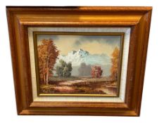 ORIGINAL OIL ON CANVAS LANDSCAPE PAINTING SIGNED MARKEY