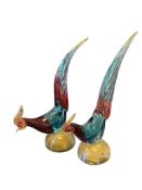 G. GIACOBBE MURANO ART GLASS BIRD FIGURES HAND BLOWN ITALIAN GLASS BIRD SCULPTURES MADE IN ITALY