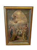 GIOVANNI GIRIBONE ORIGINAL ANTIQUE RELIGIOUS OIL PAINTING ON CANVAS