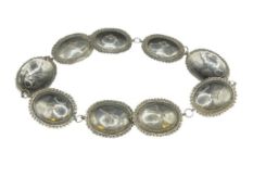 VINTAGE NAVAJO SIGNED STERLING SILVER STAMPED CONCHO BELT