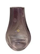 VINTAGE BOEHMIAN 1414 ART GLASS PINCHED VASE HAND MADE IN CZECH REPUBLIC POLKA DOT AND SWIRL DESIGN