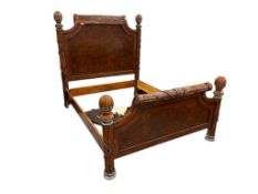 ELEGANT DARK STAINED HAVANA COVE DESIGNER QUEEN SIZE BED FRAME