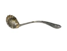 ANTIQUE 1855 E.V. HOUGHWOUT & CO. COIN SILVER SHELL SHAPED SERVING LADLE