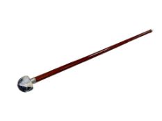 HIGH GLOSS CHERRY FINISH WALKING STICK WITH FAUX STONE HANDLE