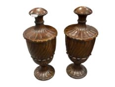 ANTIQUE SOLID WOOD GREGORIAN STYLE MONUMENTAL URN FORM ACCENT PIECES