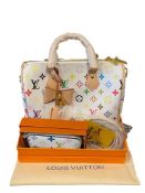 MARKED LOUIS VUITTON MULTICOLOR MONOGRAM SPEEDY BANDOULIERE BAG WITH MATCHING ZIPPY COIN PURSE