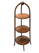 ANTIQUE LATE 1800'S MAHOGANY THREE TIER SERVING STAND