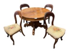 SET OF FOUR LATE 19TH CENTURY VICTORIAN BALLOON BACK PARLOR CHAIRS WITH NEEDLEPOINT SEATS