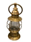 WILLIAM PORTER AND SONS FIREMANS WRIST LANTERN, FIRE DEPT. LANTERN WITH ETCHED GLASS GLOBE