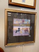 PRINT OF MID-CENTURY JAPANESE SILK PAINTING DEPICTING HORSES 