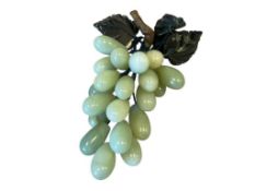 VINTAGE CARVED AND SEMI-POLISHED STONE GRAPEVINE FRUIT DECORATION