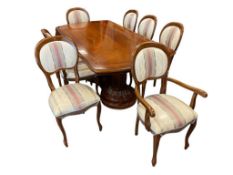 SET OF EIGHT LOUIS XV STYLE DINING CHAIRS, SIX SIDE CHAIRS, TWO CAPTAINS CHAIRS