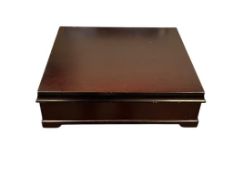 1993 BOMBAY ESPRESSO FINISH ELEGANT STORAGE BOX WITH GREEN FELT LINED INTERIOR