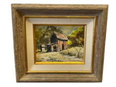 LYLE V. BALL RENOOWN LOCAL RENO, NV ARTIST ORIGINAL WATERCOLOR ON BOARD TITLED DESERTED OUTBUILDI...